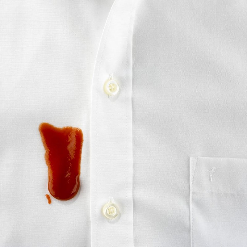 Tomato sauce stain on fabric